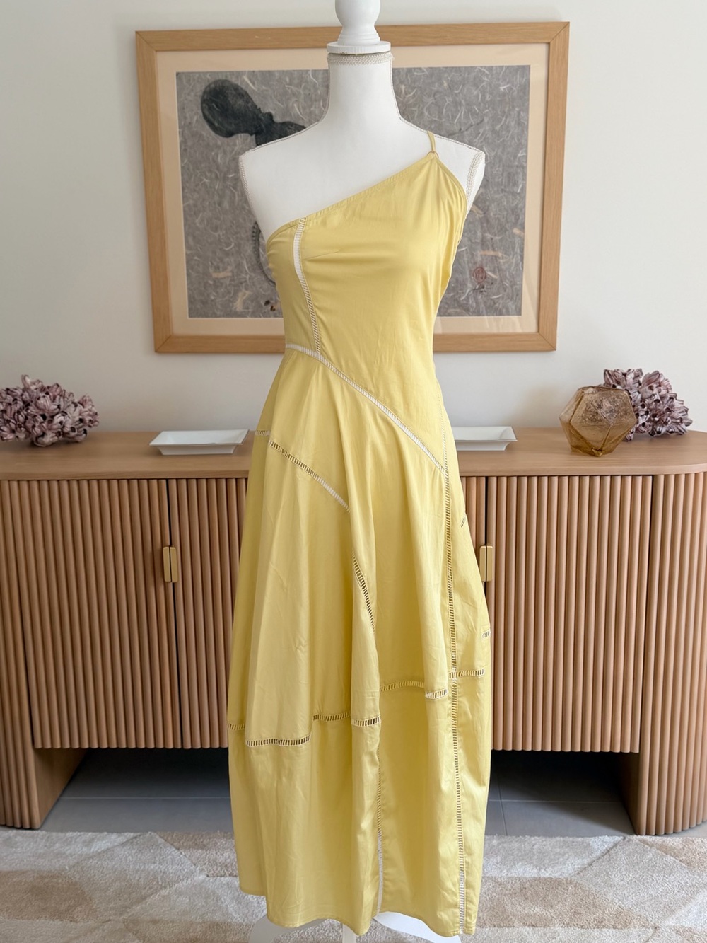 cult gaia One-Shoulder Lemon Yellow Maxi Dress